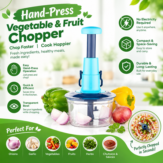 Hand-Press Vegetable & Fruit Chopper