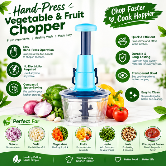 Hand-Press Vegetable & Fruit Chopper