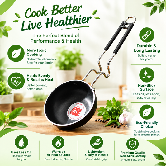 Essential Iron Tadka Pan with Steel Handle