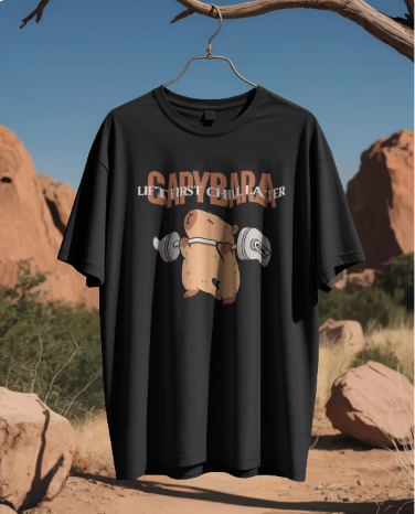 Capybara Gym Graphic T-Shirt